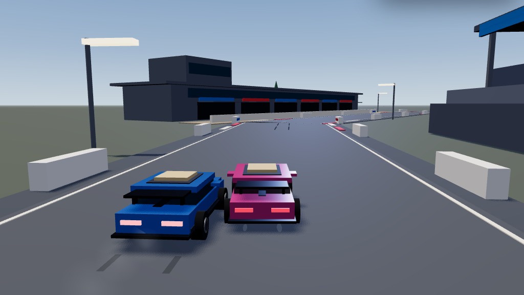 Road cars lined up at the start of a race